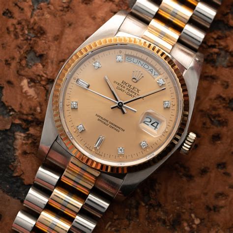 rolex 18039 b 18k tridor president day date diamond rare|rolex day date.